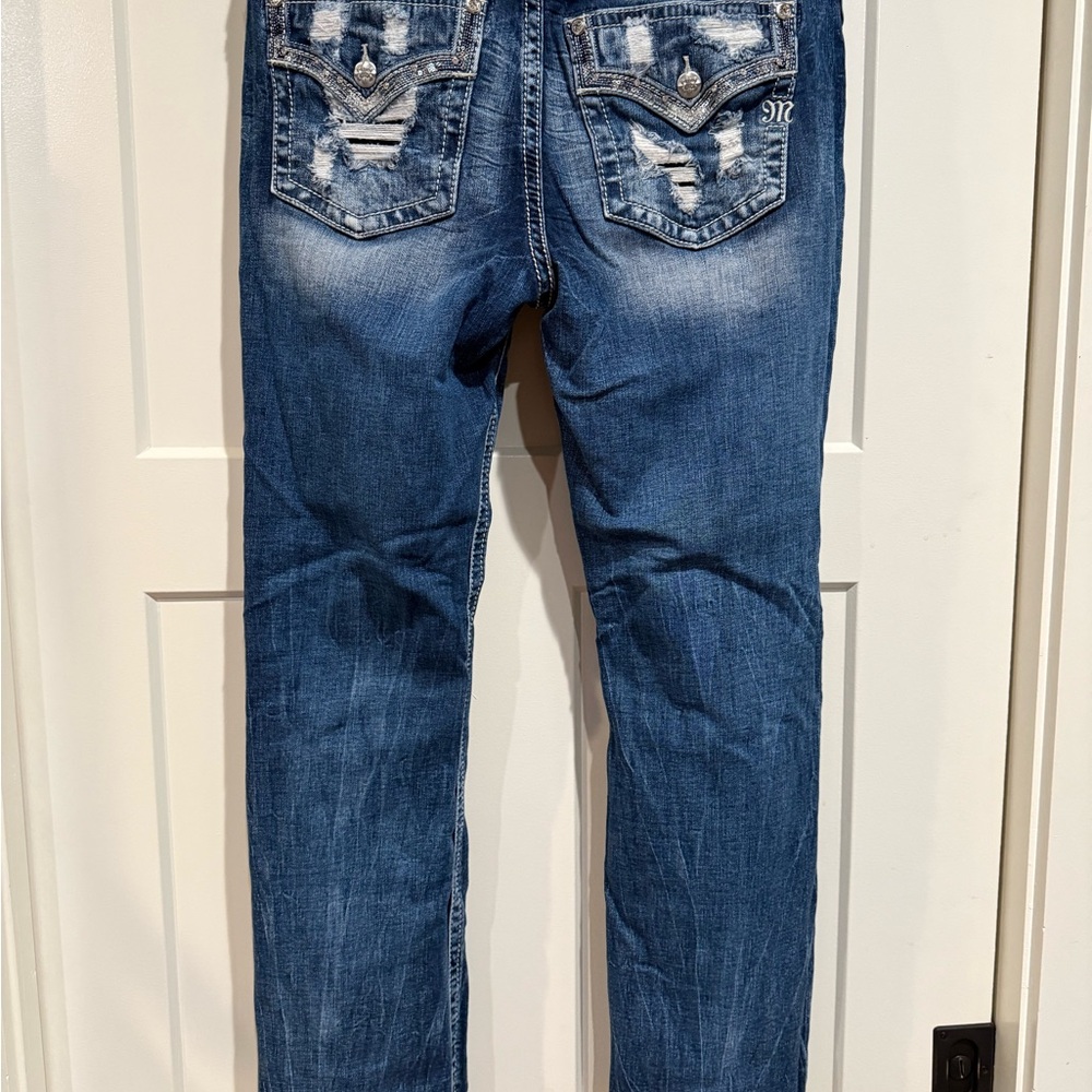Miss Me Distressed Blue Jeans